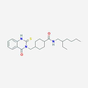 molecular formula C24H35N3O2S B2869241 N-(2-ethylhexyl)-4-((4-oxo-2-thioxo-1,2-dihydroquinazolin-3(4H)-yl)methyl)cyclohexanecarboxamide CAS No. 1173763-07-9