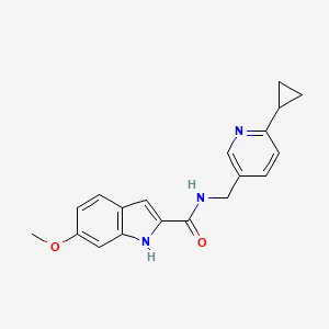 molecular formula C19H19N3O2 B2869243 N-((6-环丙基吡啶-3-基)甲基)-6-甲氧基-1H-吲哚-2-甲酰胺 CAS No. 2319647-56-6