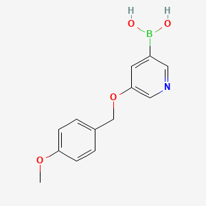 molecular formula C13H14BNO4 B2869247 5-[(4-Methoxyphenyl)methoxy]pyridine-3-boronic acid CAS No. 1899036-19-1