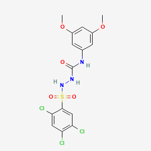 molecular formula C15H14Cl3N3O5S B2869251 4-(3,5-Dimethoxyphenyl)-1-((2,4,5-trichlorophenyl)sulfonyl)semicarbazide CAS No. 1022352-91-5