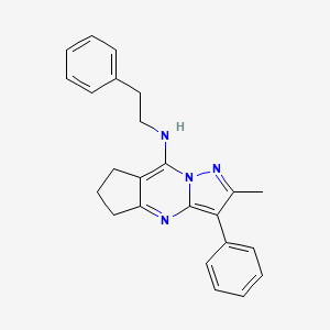 11-methyl-10-phenyl-N-(2-phenylethyl)-1,8,12-triazatricyclo[7.3.0.0^{3,7}]dodeca-2,7,9,11-tetraen-2-amine