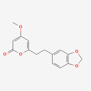 molecular formula C15H14O5 B2869266 6-[2-(1,3-Benzodioxol-5-yl)ethyl]-4-methoxypyran-2-one CAS No. 3155-53-1
