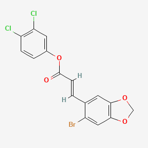 molecular formula C16H9BrCl2O4 B2869267 3,4-dichlorophenyl (E)-3-(6-bromo-1,3-benzodioxol-5-yl)-2-propenoate CAS No. 478259-10-8