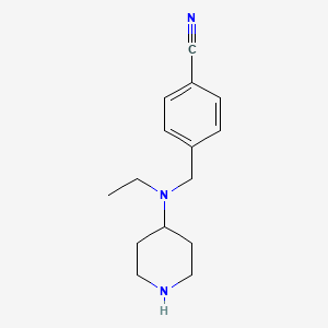 molecular formula C15H21N3 B2869268 4-{[Ethyl(piperidin-4-yl)amino]methyl}benzonitrile CAS No. 1184258-29-4