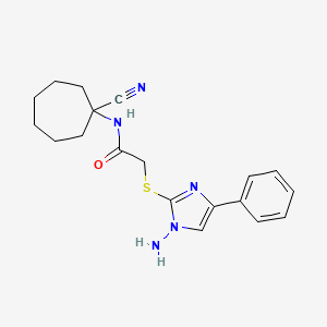 2-[(1-amino-4-phenyl-1H-imidazol-2-yl)sulfanyl]-N-(1-cyanocycloheptyl)acetamide