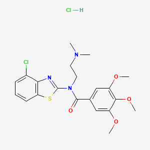 molecular formula C21H25Cl2N3O4S B2869285 N-(4-chlorobenzo[d]thiazol-2-yl)-N-(2-(dimethylamino)ethyl)-3,4,5-trimethoxybenzamide hydrochloride CAS No. 1216717-10-0