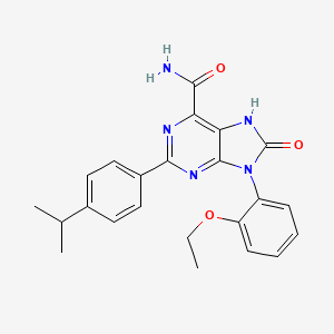 molecular formula C23H23N5O3 B2869290 9-(2-ethoxyphenyl)-8-oxo-2-(4-propan-2-ylphenyl)-7H-purine-6-carboxamide CAS No. 900011-00-9