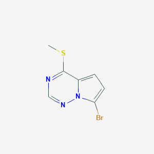 molecular formula C7H6BrN3S B2869296 7-Bromo-4-(methylthio)pyrrolo[2,1-f][1,2,4]triazine CAS No. 1370007-54-7
