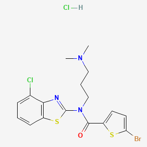 molecular formula C17H18BrCl2N3OS2 B2869300 5-bromo-N-(4-chlorobenzo[d]thiazol-2-yl)-N-(3-(dimethylamino)propyl)thiophene-2-carboxamide hydrochloride CAS No. 1216717-80-4
