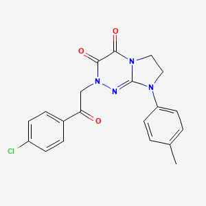 molecular formula C20H17ClN4O3 B2869302 2-(2-(4-氯苯基)-2-氧代乙基)-8-(对甲苯基)-7,8-二氢咪唑并[2,1-c][1,2,4]三嗪-3,4(2H,6H)-二酮 CAS No. 941960-80-1