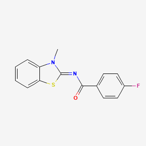 molecular formula C15H11FN2OS B2869310 (Z)-4-氟-N-(3-甲基苯并[d]噻唑-2(3H)-亚甲基)苯甲酰胺 CAS No. 325986-79-6