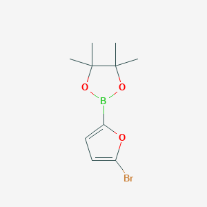 molecular formula C10H14BBrO3 B2869312 2-(5-Bromofuran-2-YL)-4,4,5,5-tetramethyl-1,3,2-dioxaborolane CAS No. 1111096-25-3
