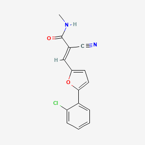 molecular formula C15H11ClN2O2 B2869314 (E)-3-(5-(2-chlorophenyl)furan-2-yl)-2-cyano-N-methylacrylamide CAS No. 500195-56-2