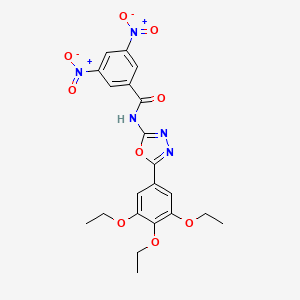 3,5-dinitro-N-[5-(3,4,5-triethoxyphenyl)-1,3,4-oxadiazol-2-yl]benzamide