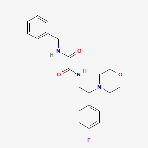molecular formula C21H24FN3O3 B2869317 N1-benzyl-N2-(2-(4-fluorophenyl)-2-morpholinoethyl)oxalamide CAS No. 942012-51-3