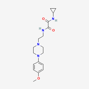 molecular formula C18H26N4O3 B2869320 N1-cyclopropyl-N2-(2-(4-(4-methoxyphenyl)piperazin-1-yl)ethyl)oxalamide CAS No. 1049418-26-9
