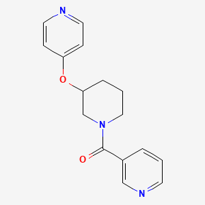 molecular formula C16H17N3O2 B2869321 Pyridin-3-yl(3-(pyridin-4-yloxy)piperidin-1-yl)methanone CAS No. 2034433-42-4