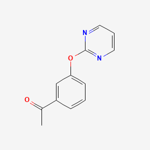 molecular formula C12H10N2O2 B2869329 1-[3-(2-Pyrimidinyloxy)phenyl]-1-ethanone CAS No. 339105-37-2