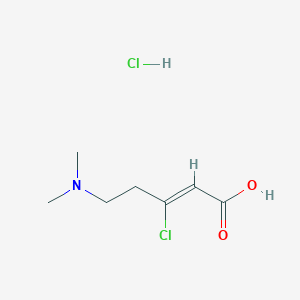molecular formula C7H13Cl2NO2 B2869333 (Z)-3-Chloro-5-(dimethylamino)pent-2-enoic acid;hydrochloride CAS No. 2361914-56-7