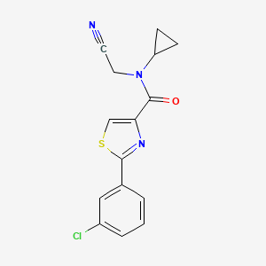molecular formula C15H12ClN3OS B2869338 2-(3-chlorophenyl)-N-(cyanomethyl)-N-cyclopropyl-1,3-thiazole-4-carboxamide CAS No. 1372063-10-9