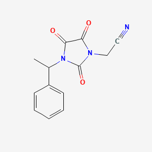 molecular formula C13H11N3O3 B2869341 2-[2,4,5-Trioxo-3-(1-phenylethyl)imidazolidin-1-yl]acetonitrile CAS No. 1211728-84-5