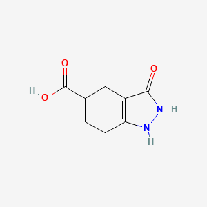 molecular formula C8H10N2O3 B2869349 3-oxo-2,3,4,5,6,7-hexahydro-1H-indazole-5-carboxylic acid CAS No. 1556451-25-2