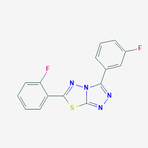 molecular formula C15H8F2N4S B286935 6-(2-Fluorophenyl)-3-(3-fluorophenyl)[1,2,4]triazolo[3,4-b][1,3,4]thiadiazole 