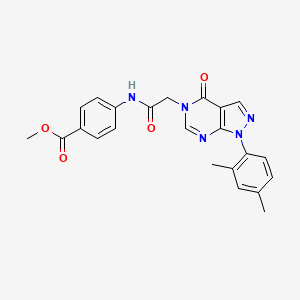 molecular formula C23H21N5O4 B2869351 4-(2-(1-(2,4-二甲基苯基)-4-氧代-1H-吡唑并[3,4-d]嘧啶-5(4H)-基)乙酰氨基)苯甲酸甲酯 CAS No. 895000-95-0