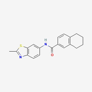 molecular formula C19H18N2OS B2869352 N-(2-methyl-1,3-benzothiazol-6-yl)-5,6,7,8-tetrahydronaphthalene-2-carboxamide CAS No. 681166-81-4