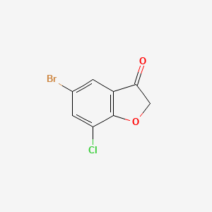 molecular formula C8H4BrClO2 B2869354 5-溴-7-氯苯并呋喃-3(2H)-酮 CAS No. 1153450-18-0