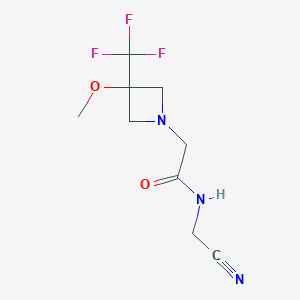 molecular formula C9H12F3N3O2 B2869359 N-(Cyanomethyl)-2-[3-methoxy-3-(trifluoromethyl)azetidin-1-yl]acetamide CAS No. 2224457-01-4