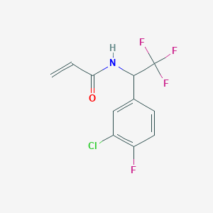 molecular formula C11H8ClF4NO B2869366 N-[1-(3-Chloro-4-fluorophenyl)-2,2,2-trifluoroethyl]prop-2-enamide CAS No. 2411307-35-0