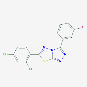 molecular formula C15H7Cl2FN4S B286937 6-(2,4-Dichlorophenyl)-3-(3-fluorophenyl)[1,2,4]triazolo[3,4-b][1,3,4]thiadiazole 