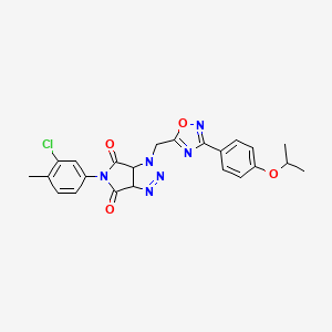 molecular formula C23H21ClN6O4 B2869374 5-(3-chloro-4-methylphenyl)-1-((3-(4-isopropoxyphenyl)-1,2,4-oxadiazol-5-yl)methyl)-1,6a-dihydropyrrolo[3,4-d][1,2,3]triazole-4,6(3aH,5H)-dione CAS No. 1171458-07-3
