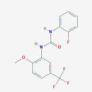 molecular formula C15H12F4N2O2 B2869381 N-(2-氟苯基)-N'-[2-甲氧基-5-(三氟甲基)苯基]脲 CAS No. 917389-24-3