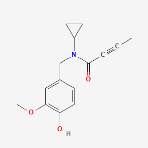 molecular formula C15H17NO3 B2869384 N-Cyclopropyl-N-[(4-hydroxy-3-methoxyphenyl)methyl]but-2-ynamide CAS No. 2411304-62-4