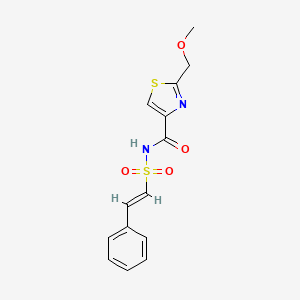 2-(Methoxymethyl)-N-[(E)-2-phenylethenyl]sulfonyl-1,3-thiazole-4-carboxamide