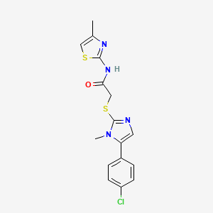 2-((5-(4-chlorophenyl)-1-methyl-1H-imidazol-2-yl)thio)-N-(4-methylthiazol-2-yl)acetamide