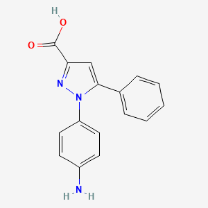 molecular formula C16H13N3O2 B2869395 1-(4-Aminophenyl)-5-phenyl-1H-pyrazole-3-carboxylic acid CAS No. 957505-58-7