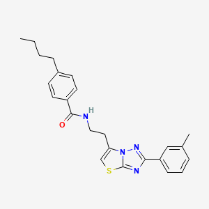 4-butyl-N-(2-(2-(m-tolyl)thiazolo[3,2-b][1,2,4]triazol-6-yl)ethyl)benzamide