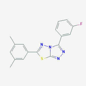 molecular formula C17H13FN4S B286940 6-(3,5-Dimethylphenyl)-3-(3-fluorophenyl)[1,2,4]triazolo[3,4-b][1,3,4]thiadiazole 