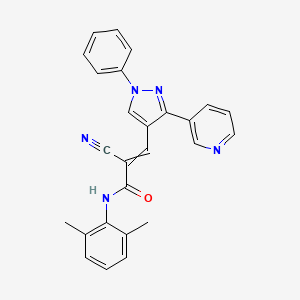 2-cyano-N-(2,6-dimethylphenyl)-3-[1-phenyl-3-(pyridin-3-yl)-1H-pyrazol-4-yl]prop-2-enamide