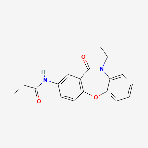 molecular formula C18H18N2O3 B2869409 N-(10-乙基-11-氧代-10,11-二氢二苯并[b,f][1,4]恶杂环-2-基)丙酰胺 CAS No. 922082-14-2