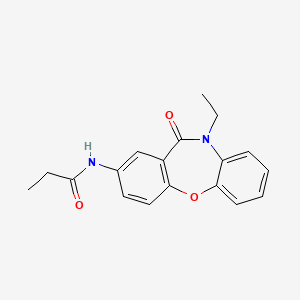 molecular formula C18H18N2O3 B2869409 N-(10-ethyl-11-oxo-10,11-dihydrodibenzo[b,f][1,4]oxazepin-2-yl)propanamide CAS No. 922082-14-2