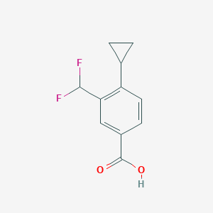 molecular formula C11H10F2O2 B2869411 4-Cyclopropyl-3-(difluoromethyl)benzoic acid CAS No. 2248299-53-6