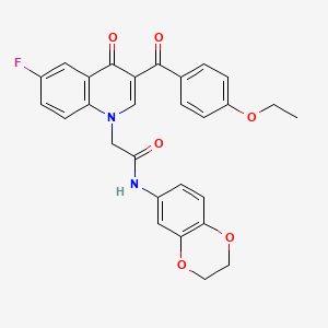 N-(2,3-dihydro-1,4-benzodioxin-6-yl)-2-[3-(4-ethoxybenzoyl)-6-fluoro-4-oxoquinolin-1-yl]acetamide
