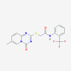 2-(7-methyl-4-oxopyrido[1,2-a][1,3,5]triazin-2-yl)sulfanyl-N-[2-(trifluoromethyl)phenyl]acetamide