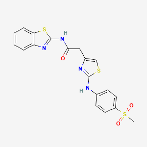 N-(benzo[d]thiazol-2-yl)-2-(2-((4-(methylsulfonyl)phenyl)amino)thiazol-4-yl)acetamide