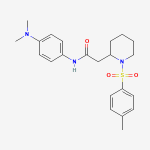 molecular formula C22H29N3O3S B2869425 N-(4-(dimethylamino)phenyl)-2-(1-tosylpiperidin-2-yl)acetamide CAS No. 1021041-18-8