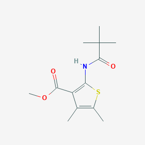 molecular formula C13H19NO3S B2869427 Methyl 4,5-dimethyl-2-pivalamidothiophene-3-carboxylate CAS No. 557777-07-8